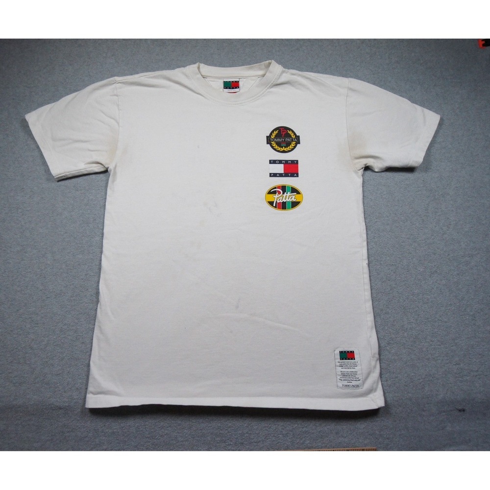 Patta Shirt Mens Small White Tommy Hilfiger Logo Graphic Streetwear Tee Adult